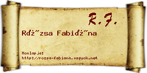 Rózsa Fabiána névjegykártya